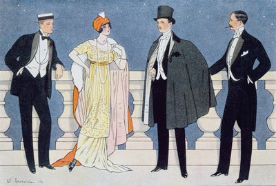 Elegant Evening Dress for Men and Women, Illustration from 